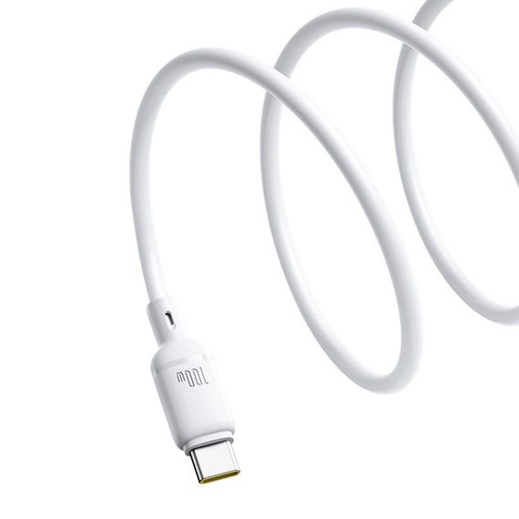 Дата кабель Baseus Silky Series OS Fast Charging USB to Type-C 100W (1m) (P10377703) Moon White | Зображення 2