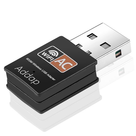 Двухдиапазонный WiFi адаптер c USB подключением Addap UWA-01 | 2,4 ГГц/5 ГГц, 600 Мбит/с (7765) | Зображення 2