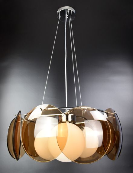 Люстра підвісна на 3 лампочки 25990 Хром 50-140х55х55 см. | Зображення 1