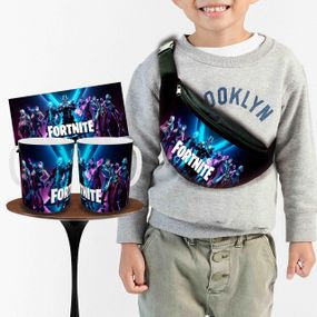 Набор: детская сумка-бананка+кружка Фортнайт "Fortnite" 32х15см,бананка для мальчика через плечо (00986)