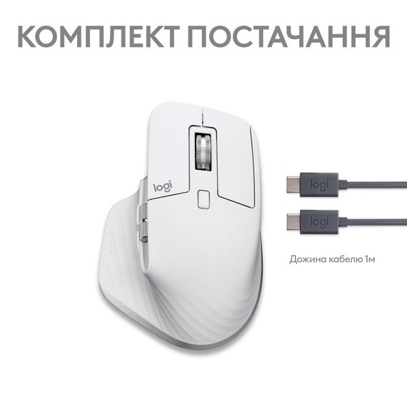 Мишка Logitech MX Master 3S For Mac Performance Wireless Pale Grey (910-006572) | Зображення 9