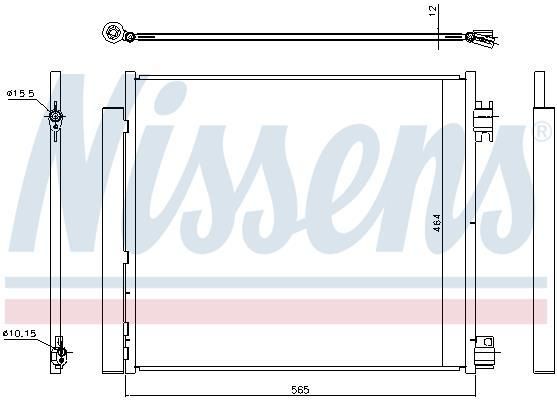 Радіатор Кондиціонера Nissan Qashqai J11 1.6 dCi 2013-921006951R 9211000Q0A Розмір 565x464 | Зображення 1