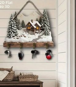 Доска - ключница новогодняя декоративная