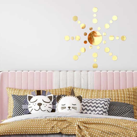 Дзеркальний декор акриловий самоклеючий золото,33шт (D) SW-00002499 | Зображення 4