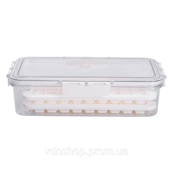 Контейнер для заморозки льоду з кришкою 72 відсіку 30.5х16х7.5 см харчовий контейнер пластиковий Бежевий HP-27-9 | Зображення 3