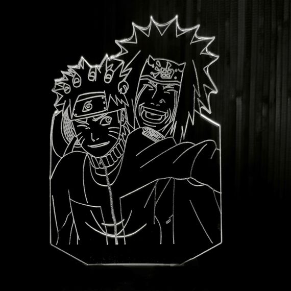 Акриловий світильник-нічник Наруто Джирая Сенсей білий tty-n001063