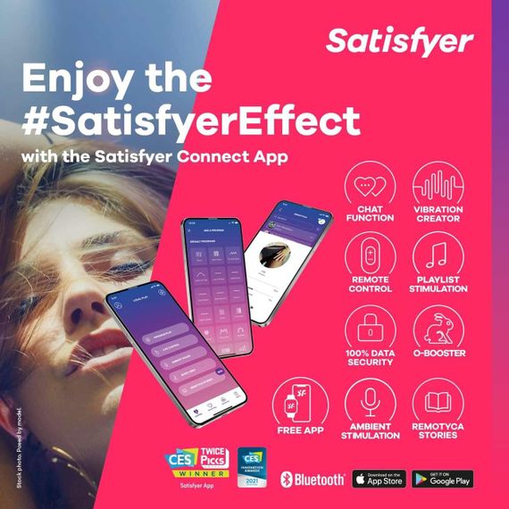 Вибратор в трусики Satisfyer Ribbed Petal с приложением и пультом, черный Sex Aura | Зображення 5