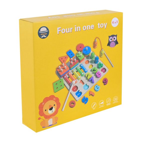 Дитяча дерев’яна іграшка "4 в 1" C9404 рибалка, ксилофон | Зображення 3