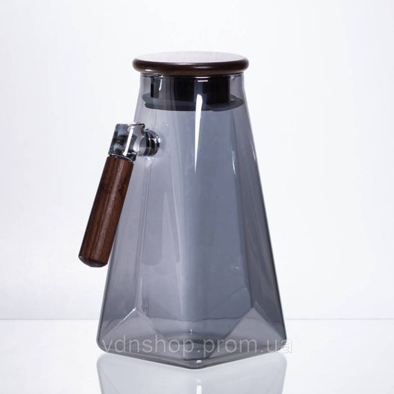 Глечик для напоїв скляний 1.8 л з бамбуковою кришкою 64486-73 | Зображення 3