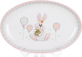 Блюдо керамічне "Веселий кролик" овальне 29х18.5см