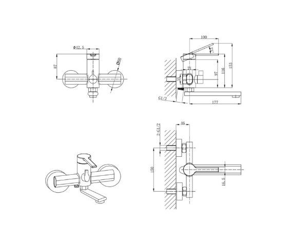 Змішувач для ванни Mixxus Lord 009 Euro (MI7139) | Зображення 1