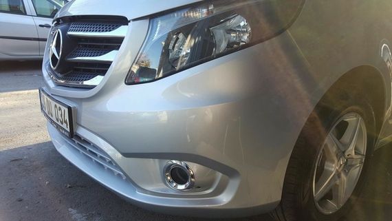 Накладки на решетку 2014-2020 (5 шт, нерж) Carmos - Турецкая сталь для Mercedes Vito / V W447 | Зображення 3