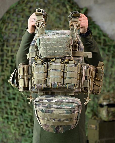 Плитоноска 4 точки быстрый сброс ONYX  Single sword мультикам ПП7560