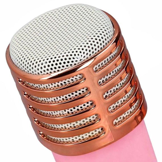 Портативная колонка-караоке + 2 микрофона, Bluetooth, USB, TF, AUX, T7, Розовый / Беспроводная колонка / Блютуз колонка | Зображення 5