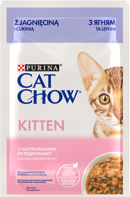 Вологий корм Purina CAT CHOW Kitten для кошенят, ягня та цукіні 85г
