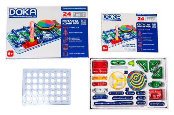 Конструктор електронний D70700 "СВІТЛО ТА КОЛІР RGB" 24 схеми DOKA