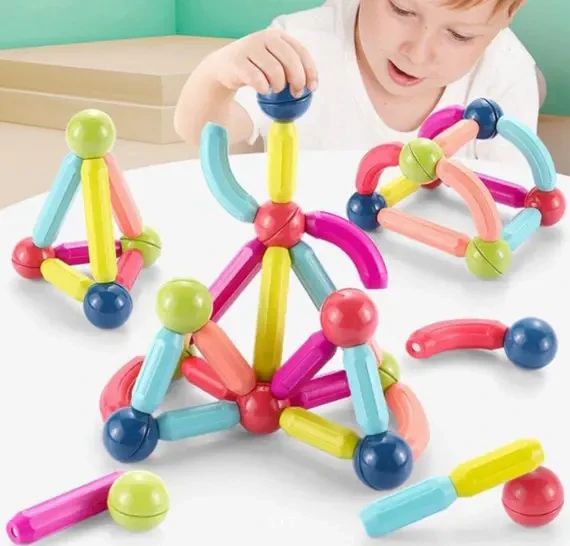 Магнітний конструктор 26 паличок, 10 кульків SKY Magnetic Sticks, кольоровий | Зображення 4