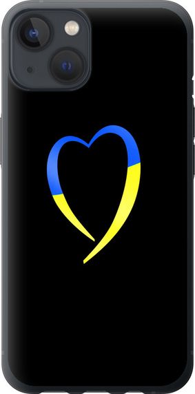 Чехол на iPhone 13 Жёлто-голубое сердце "885u-2374-17620"