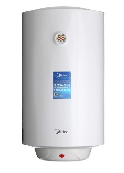 Водонагрівач Midea 80 л, 1500 Вт, "сухий" ТЕН, вертикальний, циліндричний, білий (D80-15F1(D))