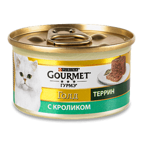GOURMET® Gold (Гурме Голд) террин c кроликом. Консервований порційний повнораціонний корм для дорослих котів 85 г