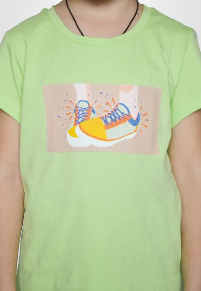 Футболка для дівчат фісташкова, 152 | Зображення 3