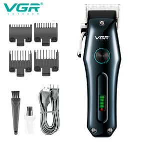 Акумуляторна машинка для стрижки VGR V-969, 4 насадки, індикатор заряду батареї