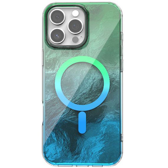 Чохол TPU Shiny Mountain (MagFit) для Apple iPhone 16 Pro Max (6.9") Green / Blue