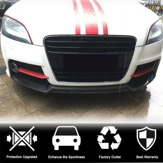 Накладка на передний бампер Lip V2 (Карбон) для Ауди ТТ 2006-2014 гг | Зображення 1