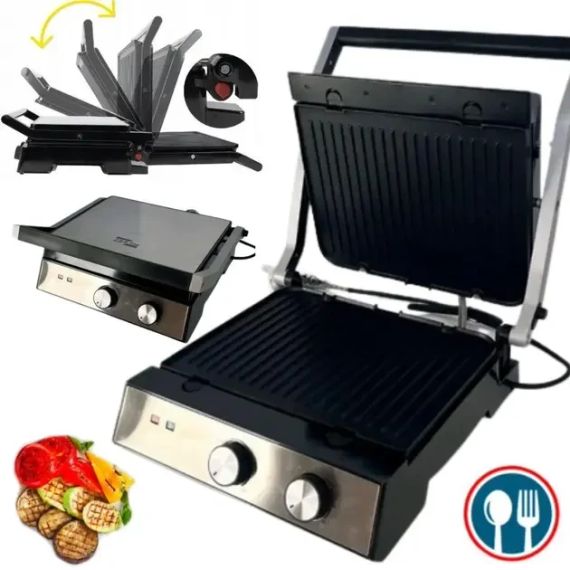 Гриль электрический прижимной Zepline 3500W со съемными пластинами контактный | Зображення 3