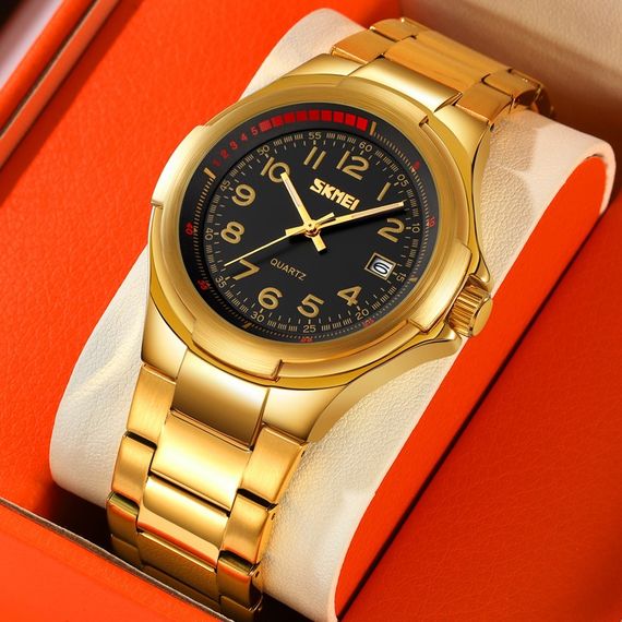 Класичний чоловічий годинник Skmei 9320GDBK Gold-Black | Зображення 3