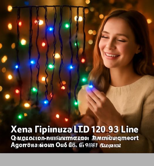 Гірлянда LED 120 3.3Line Short Curtain Bulbashky Бахрома M-2 Мультицветна 5M Вул.+сої Чорний (47674-7235_676)
