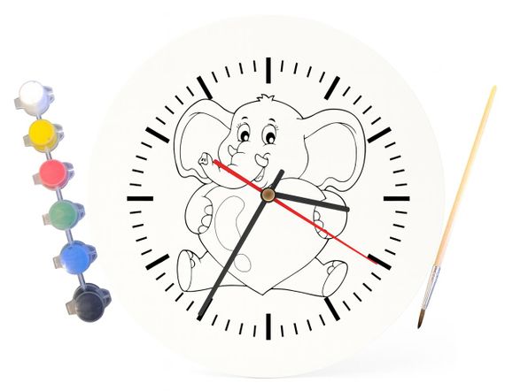 Дитячий набір для творчості годинник розмальовка Дамбо - летюче слонененя (за оповід. Хелен Аберсон та Гарольд Перл) 30 см (Г0155) | Зображення 1