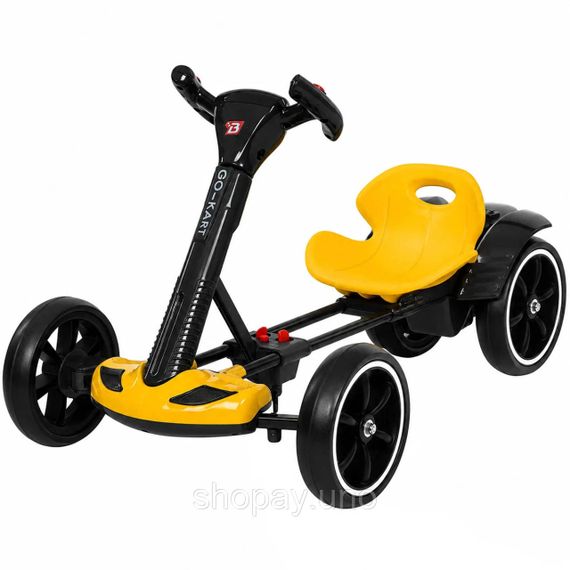 Детский электромобиль GO KART F1 желтый с пультом и Bluetooth 390 Вт | Зображення 4
