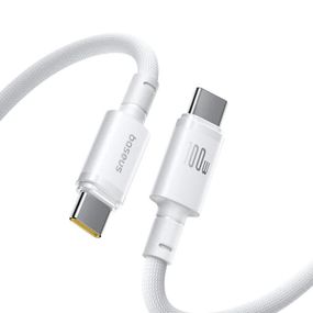 Дата кабель Baseus New Braided Type-C to Type-C 100W (1m) (E0426) Moon White