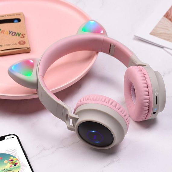 Беспроводные наушники HOCO W27 Cat ear wireless headphones Gray | Зображення 3