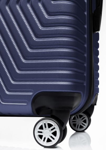 Пластиковый чемодан на колесах большой размер 115L GD Polo синий | Зображення 4