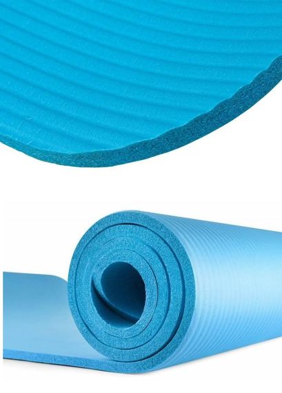 Килимок для йоги та фітнесу Power System PS-4017 NBR Fitness Yoga Mat Plus Blue (180х61х1) | Зображення 3