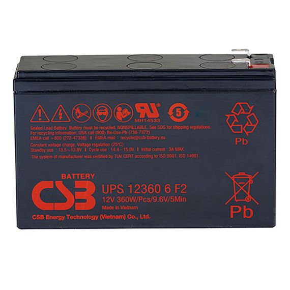 Аккумулятор CSB UPS123606F2/F1, 12V 6Ah (151х51х94мм), 2.03 kg