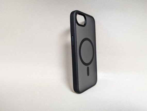 Чохол для iPhone 16e / Айфон 16е, WAVE, матовий, soft-touch, MagSafe, напівпрозорий, чорний | Зображення 1