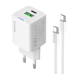 Зарядний пристрій мережевий USB/Type-C + кабель Type-C 35W GaN Mini ColorWay