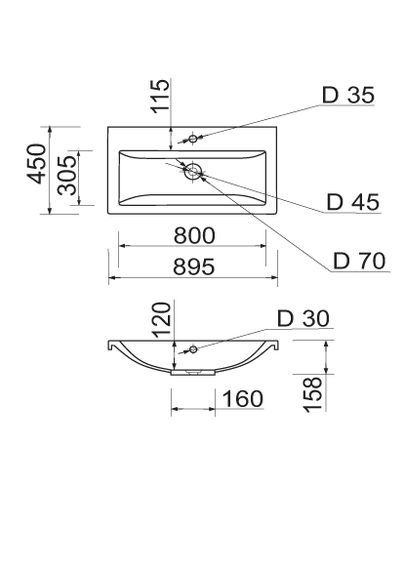 Раковина накладная Adamant CERS, прямоугольная (100001504) | Зображення 9