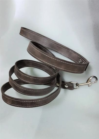 Шкіряний поводок для собаки  2 м коричневий