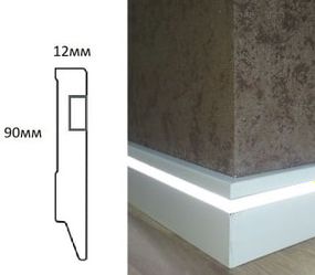 Плинтус МДФ c LED подсветкой -12