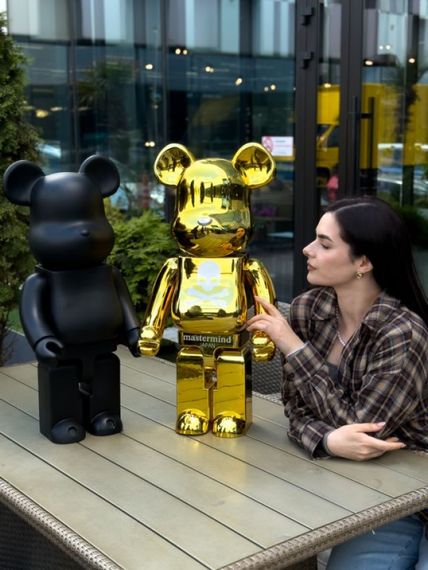 Bearbrick Gold Chrome дизайнерська статуетка ведмідь Беарбрік 70 см золотистий mb003 | Зображення 1