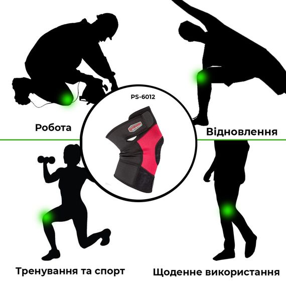 Наколінник Power System PS-6012 Neo Knee Support Black/Red (1шт.) M | Зображення 5