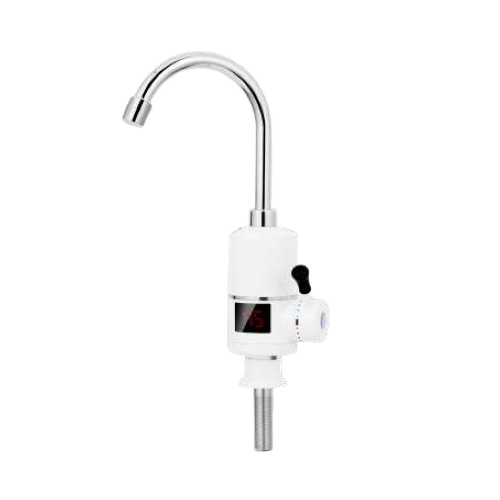 Кран-водонагрівач проточний s96 3,3кВт для кухні гусак вухо на гайці з дисплеєм та термостатом Aquatica