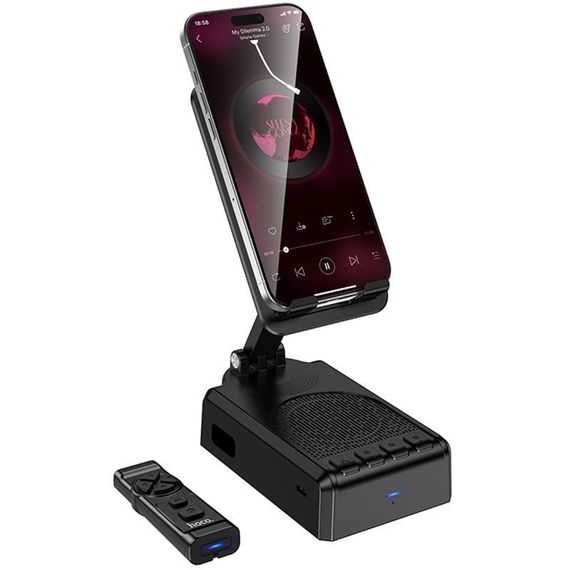 Bluetooth Колонка Hoco HC45 Wave з підставкою для телефону і пультом керування Black | Зображення 1