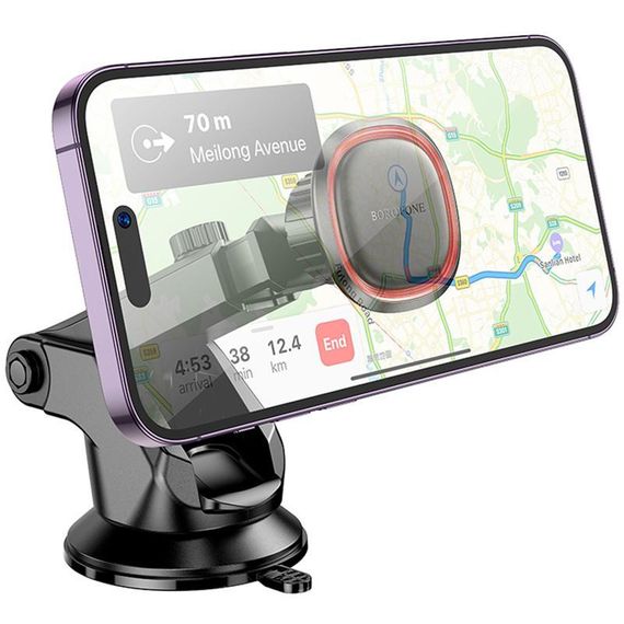 Автотримач Borofone BH125 Roman magnetic (center console) Black / Red | Зображення 5