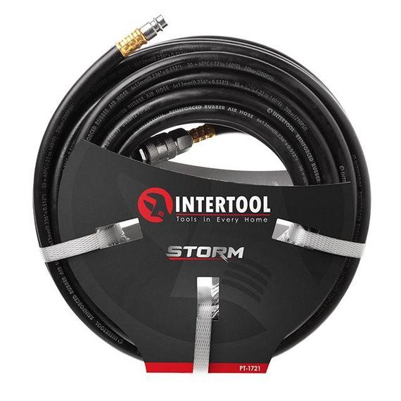 Шланг гумовий повітряний армований STORM, 20 атм, 20 м, 6*13 мм INTERTOOL PT-1721