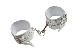 Оковы Leather Double Fix Leg Cuffs, White sexstyle